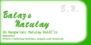 balazs matulay business card